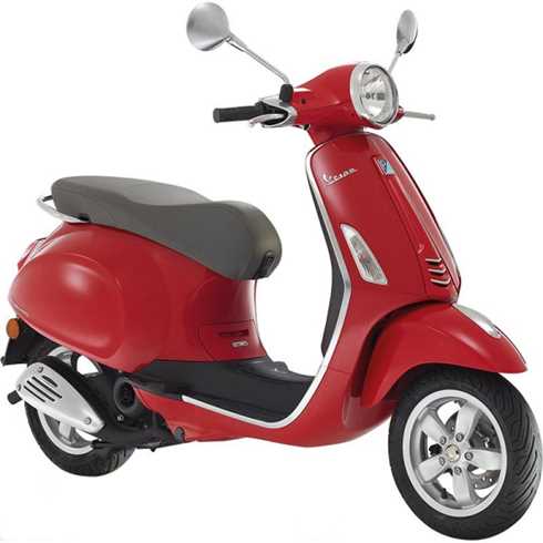 Moped röd Vespa Primavera 50T stulen i Hovås